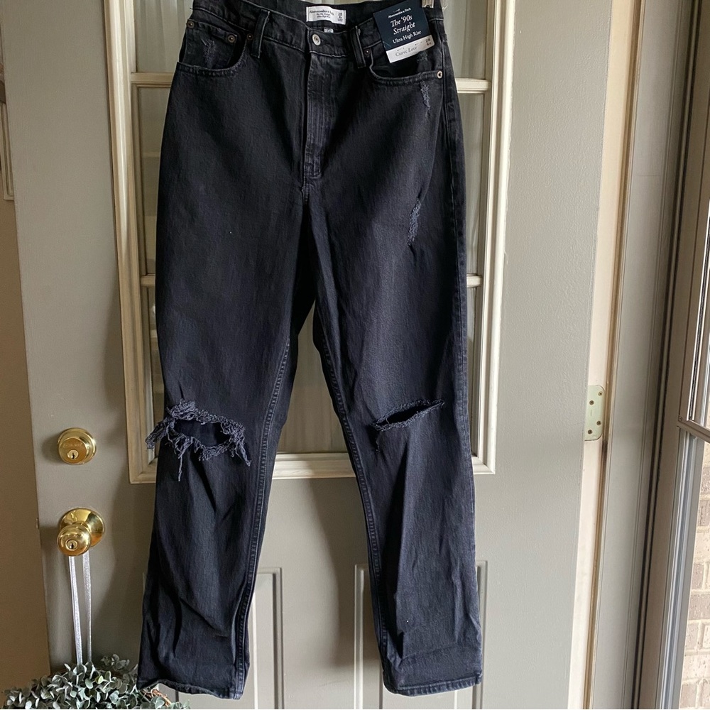 Abercrombie & Fitch Black Straight Leg Jeans